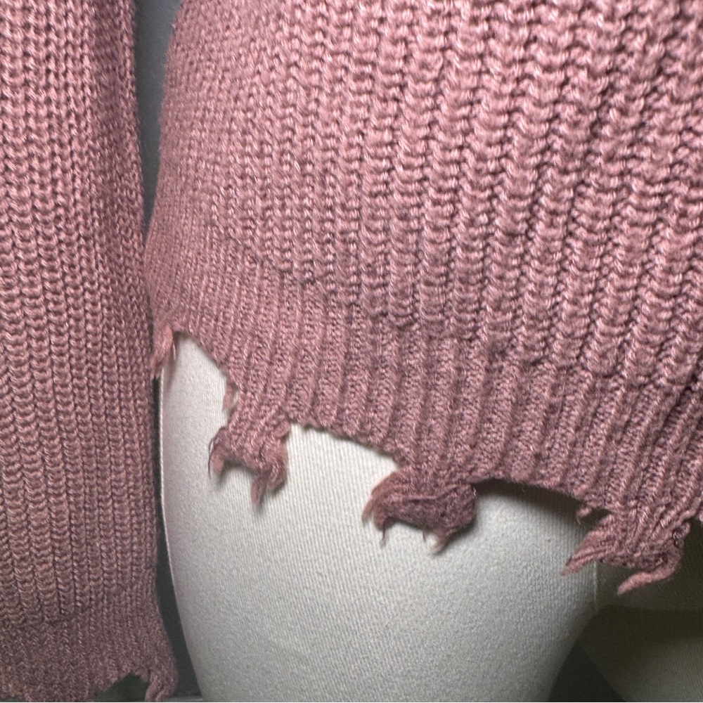 Maurices Solid Destructed Hem Button Down Up Card… - image 4